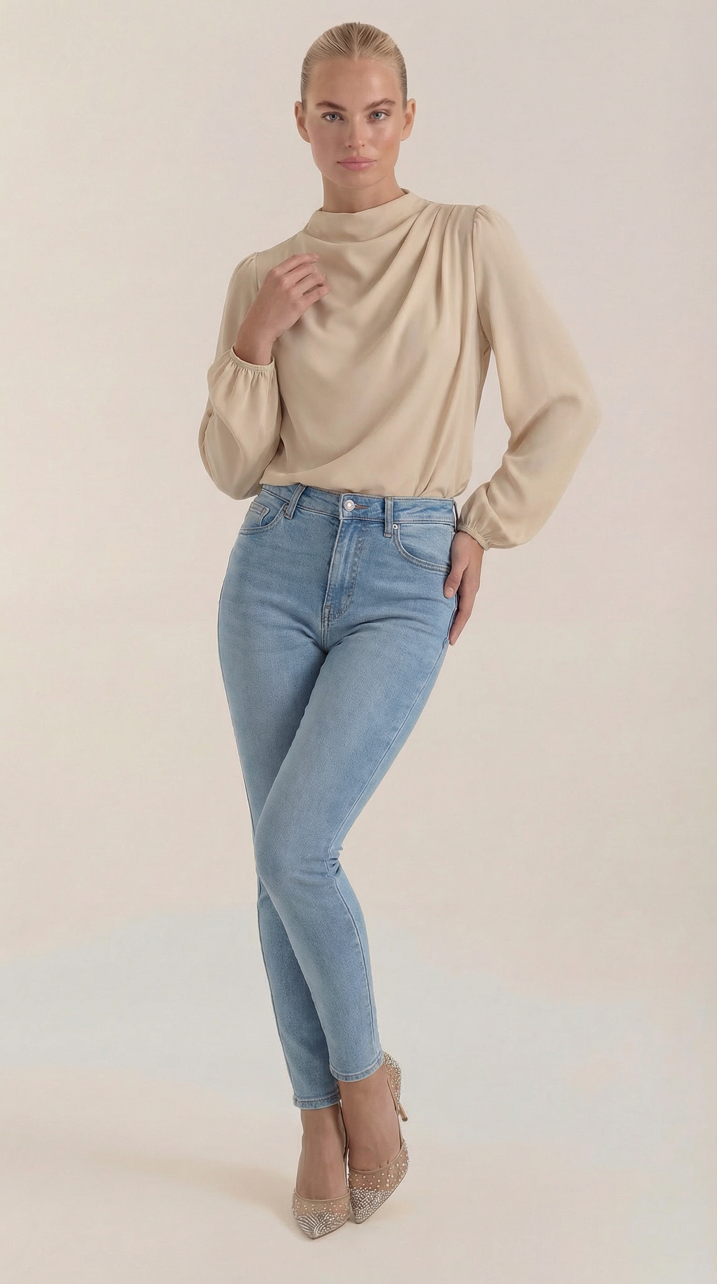 Blusa Marcia de Manga Larga Abullonada