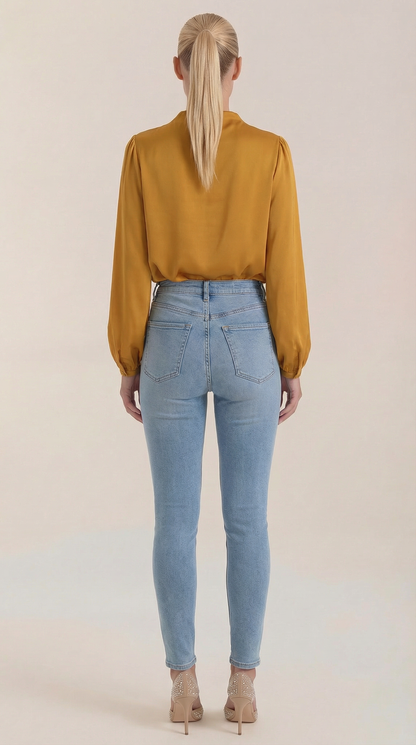 Blusa Marcia de Manga Larga Abullonada