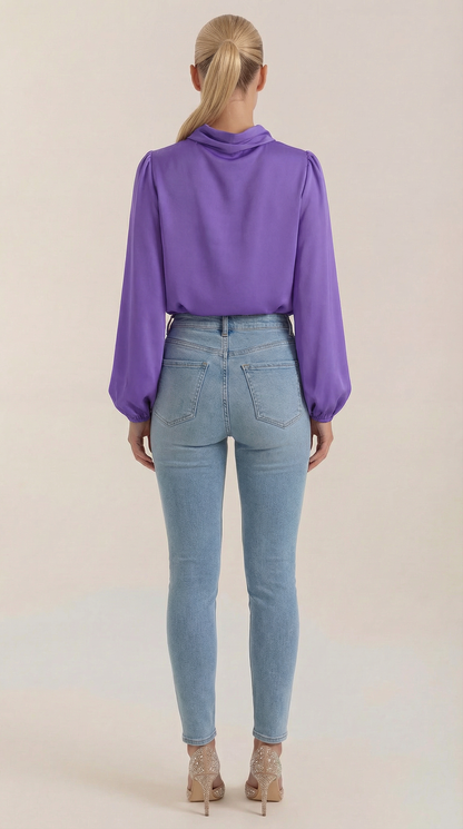 Blusa Marcia de Manga Larga Abullonada