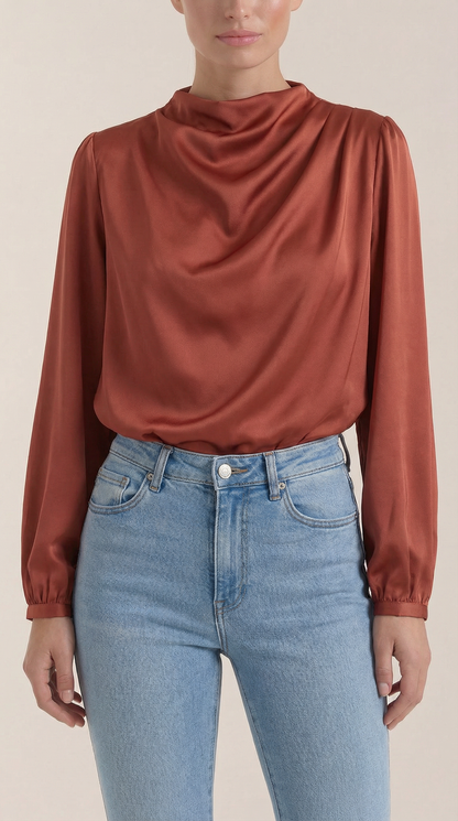 Blusa Marcia de Manga Larga Abullonada