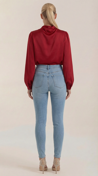 Blusa Marcia de Manga Larga Abullonada