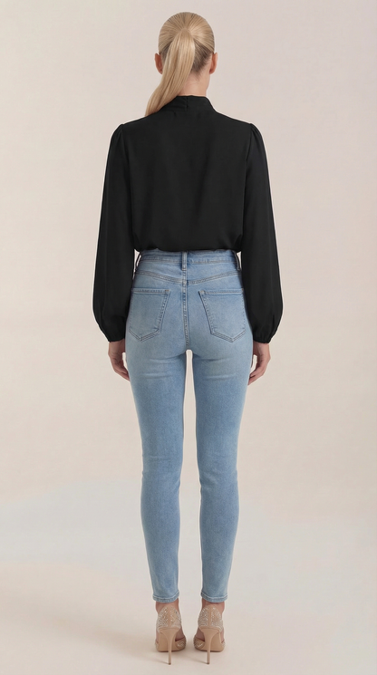 Blusa Marcia de Manga Larga Abullonada