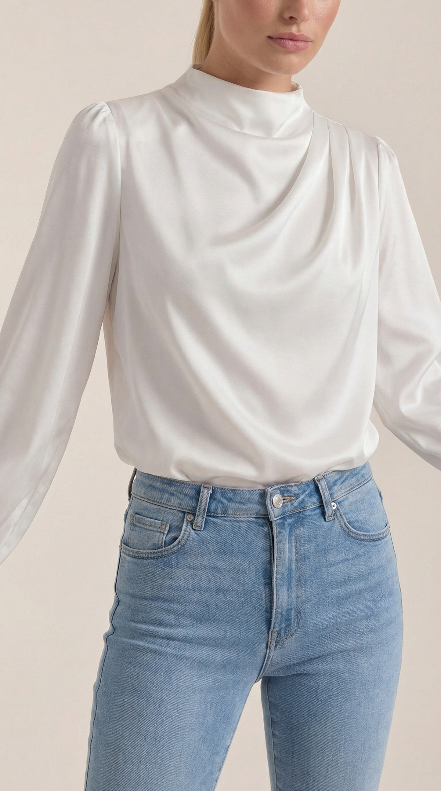 Blusa Marcia de Manga Larga Abullonada