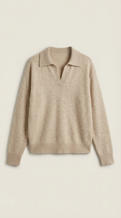 Jersey Margaret de Punto con Cuello Polo