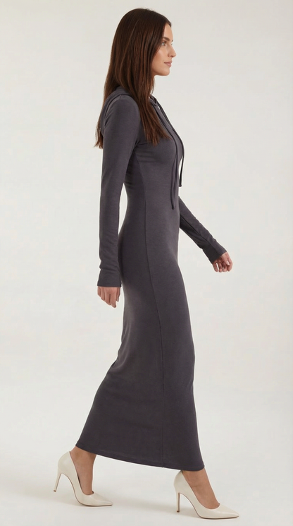 Vestido Maxi Marilyn de Jersey con Capucha