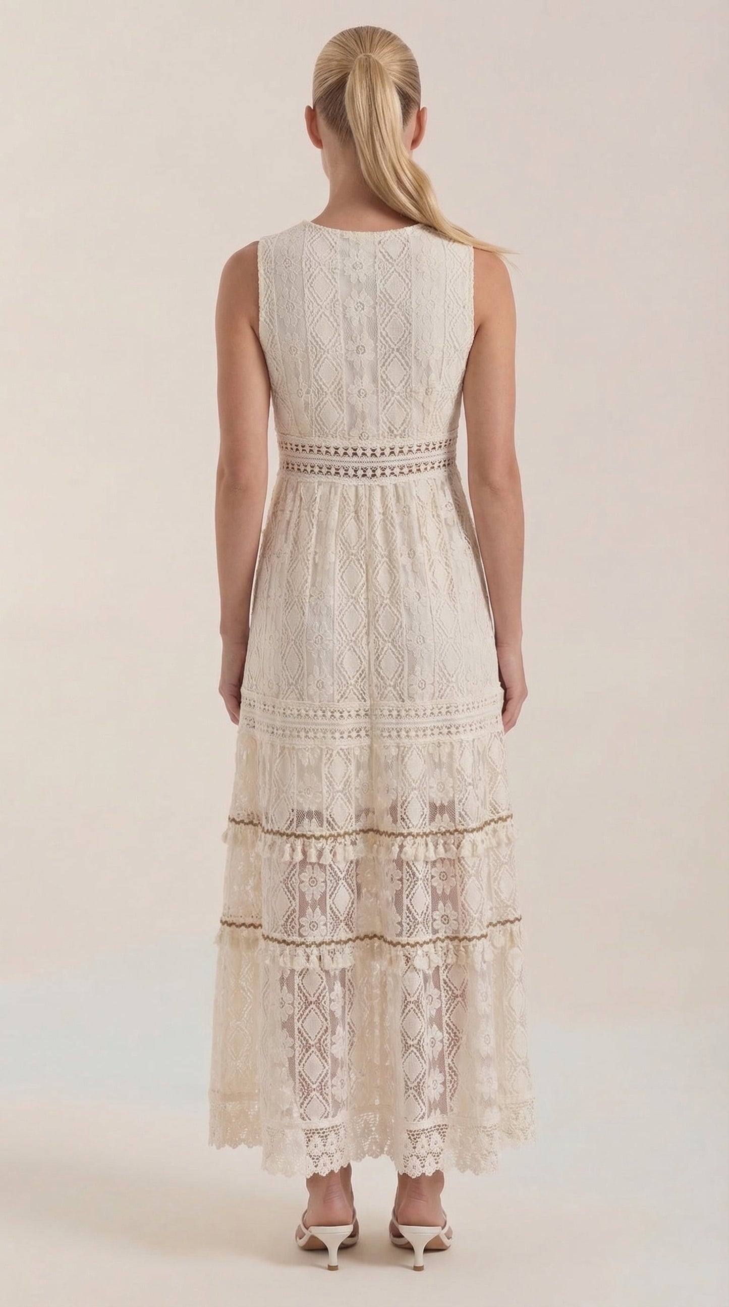 Vestido Maxi Boho Monique con Encaje