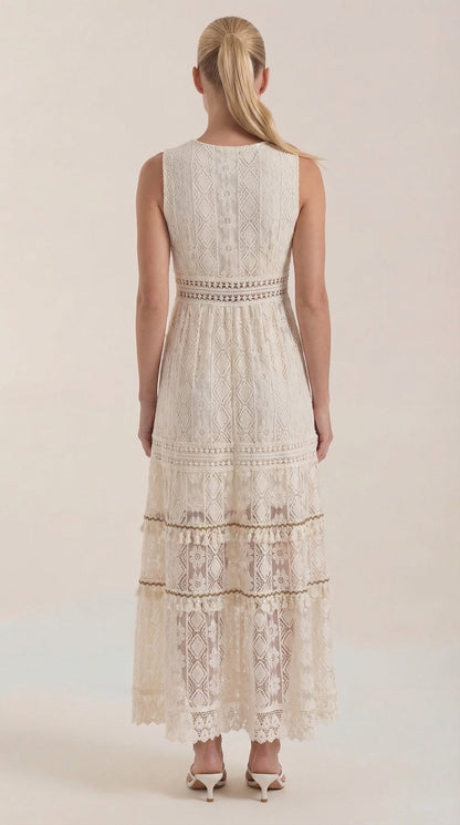 Vestido Maxi Boho Monique con Encaje