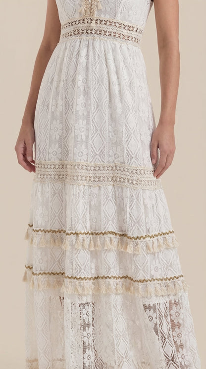 Vestido Maxi Boho Monique con Encaje