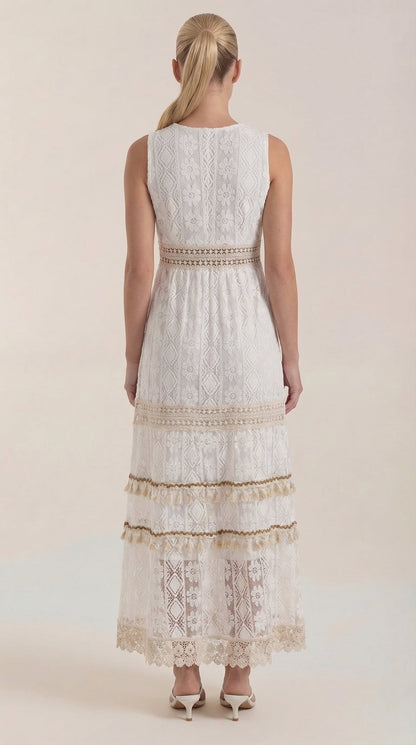 Vestido Maxi Boho Monique con Encaje