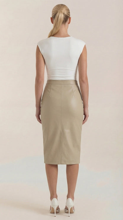 Falda Midi Natalie de Efecto Cruzado