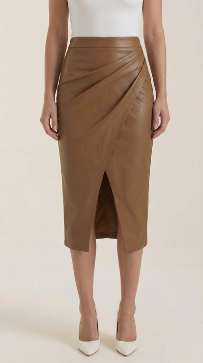 Falda Midi Natalie de Efecto Cruzado