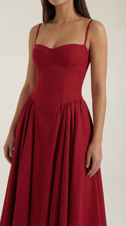 Vestido Midi Odette con Corsé