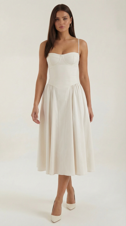 Vestido Midi Odette con Corsé