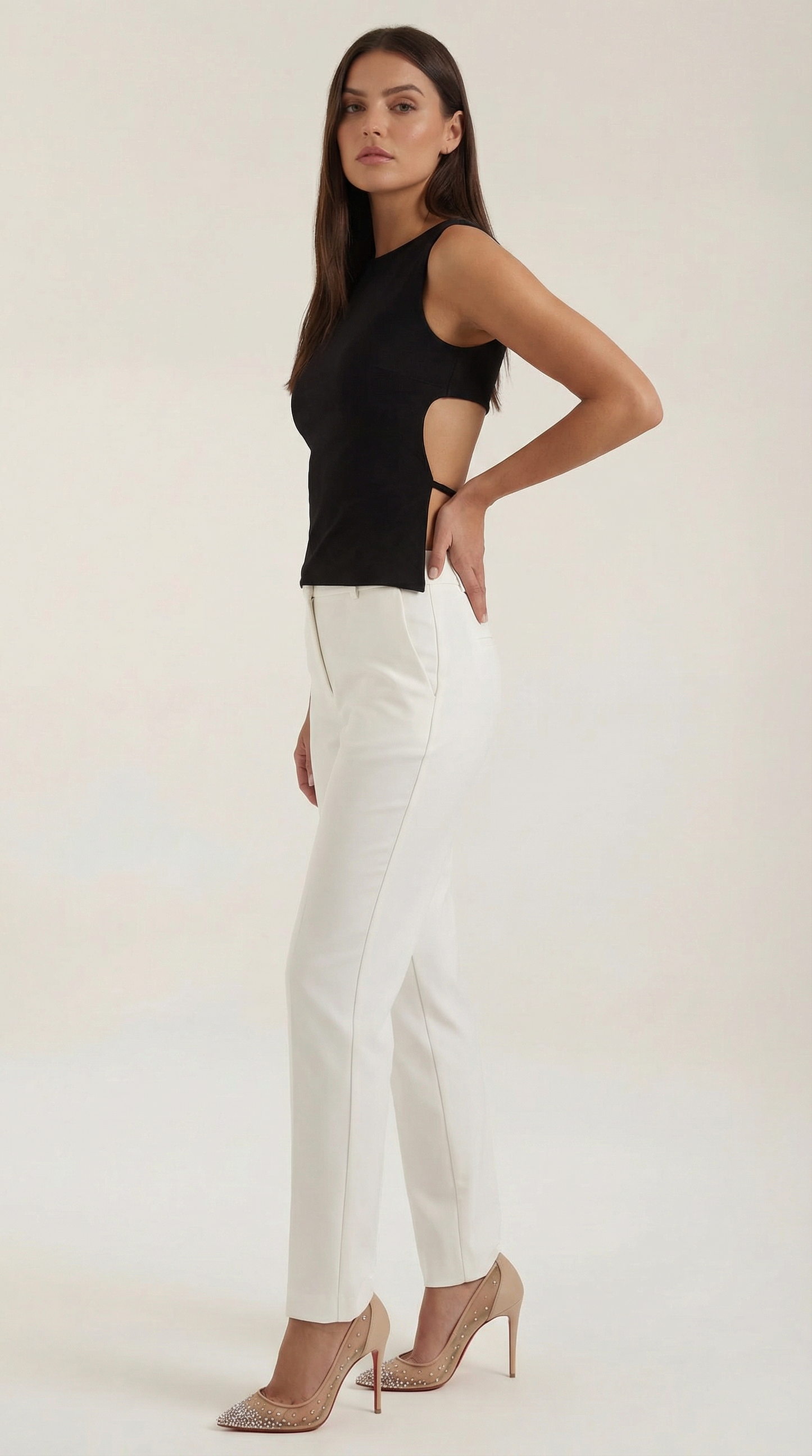 Top Opal Sin Mangas con Aberturas