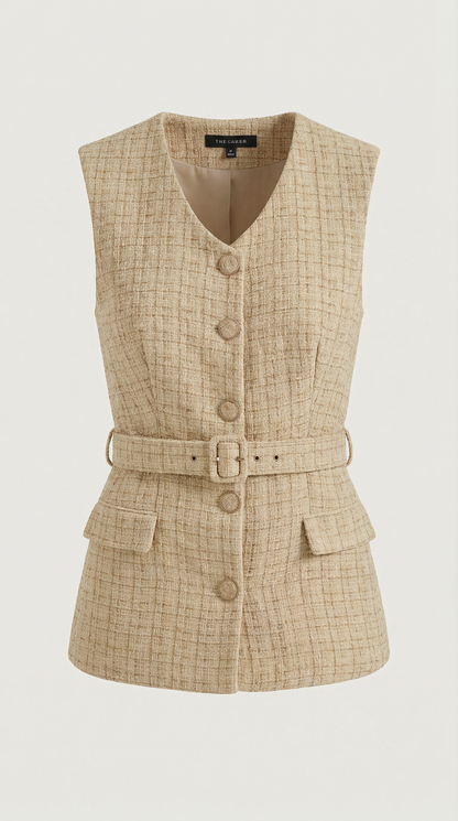 Chaleco Quinn de Efecto Tweed Texturizado