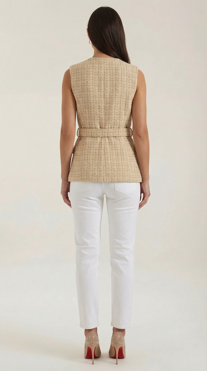 Chaleco Quinn de Efecto Tweed Texturizado