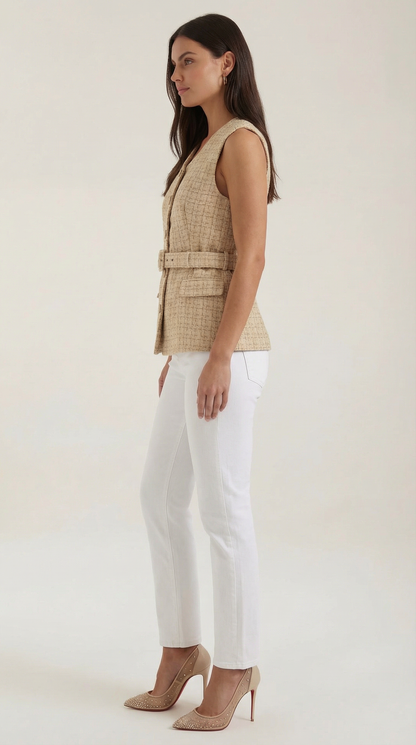 Chaleco Quinn de Efecto Tweed Texturizado