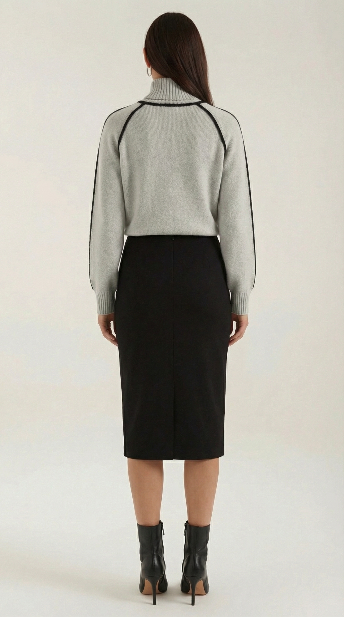 Jersey Rachel de Cuello Alto con Rayas en Contraste