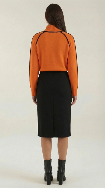 Jersey Rachel de Cuello Alto con Rayas en Contraste