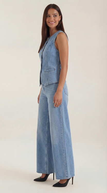 Conjunto Rhonda de Denim de Algodón