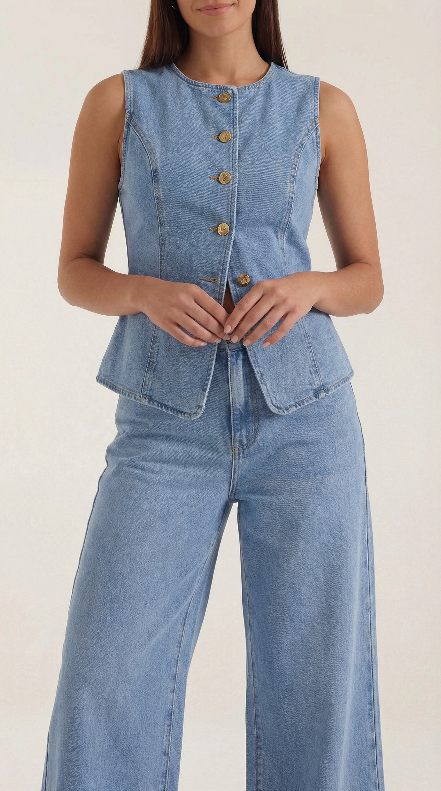 Conjunto Rhonda de Denim de Algodón