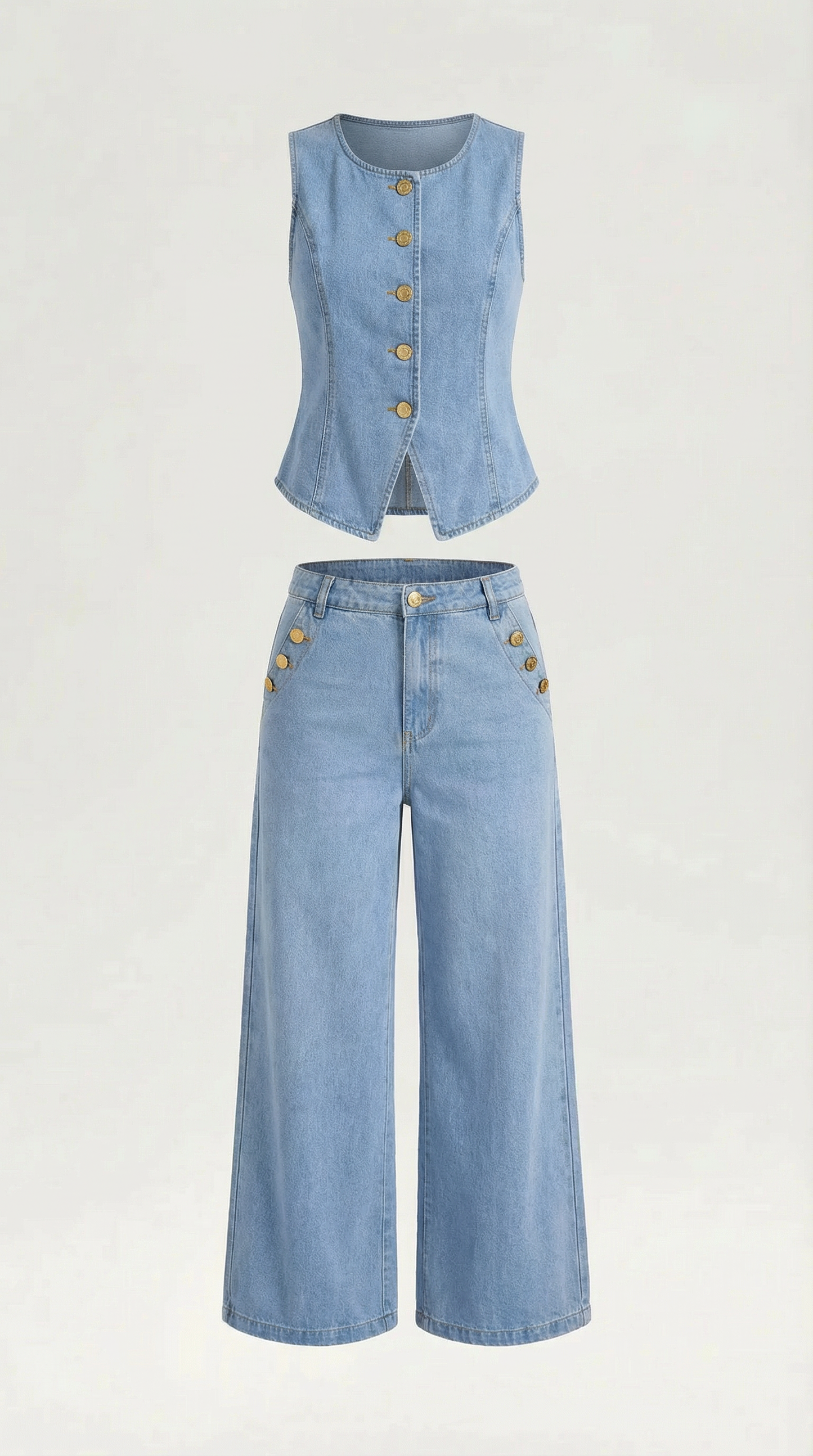 Conjunto Rhonda de Denim de Algodón