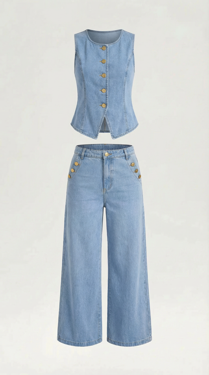 Conjunto Rhonda de Denim de Algodón