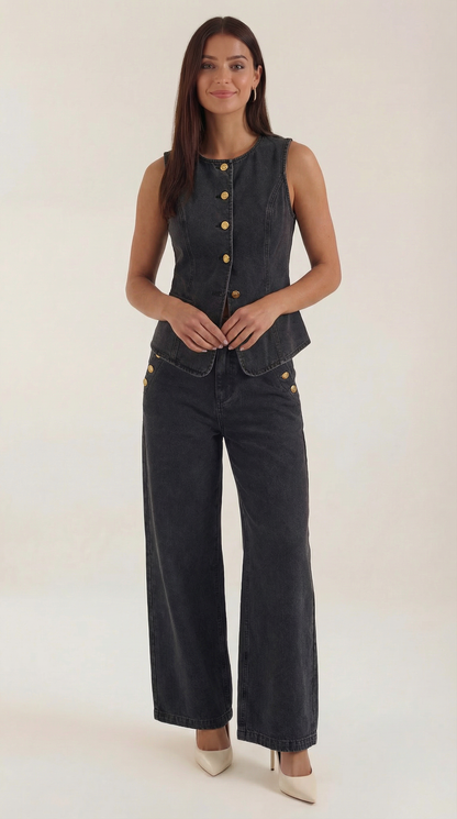 Conjunto Rhonda de Denim de Algodón