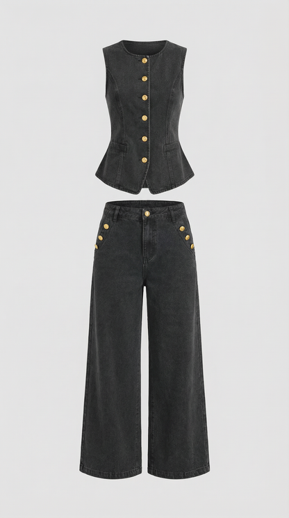 Conjunto Rhonda de Denim de Algodón