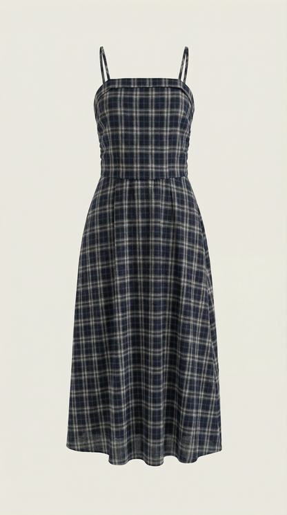 Vestido Midi Ronda de Verano a Cuadros