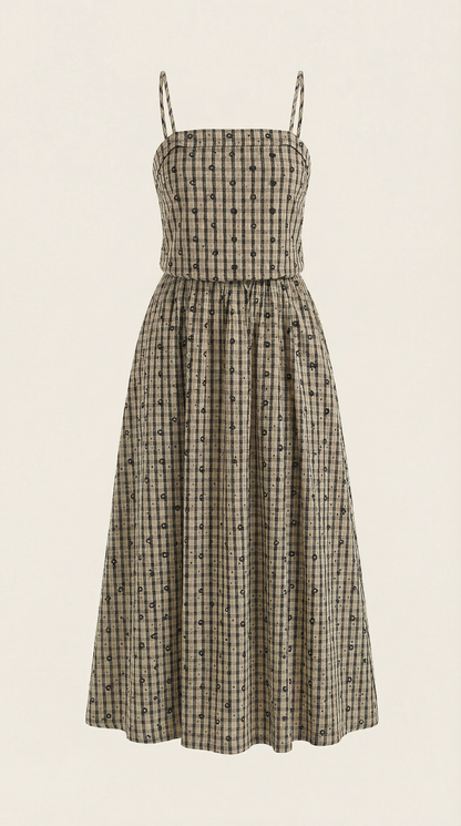 Vestido Midi Ronda de Verano a Cuadros