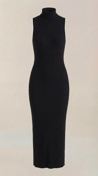 Vestido Maxi Sonia Ajustado con Cuello Alto