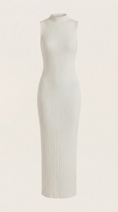 Vestido Maxi Sonia Ajustado con Cuello Alto
