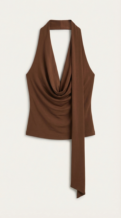 Top Halter Thalia con Escote en V Pronunciado