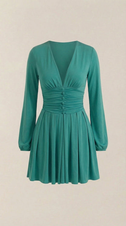 Vestido Mini Tricia con Escote en V