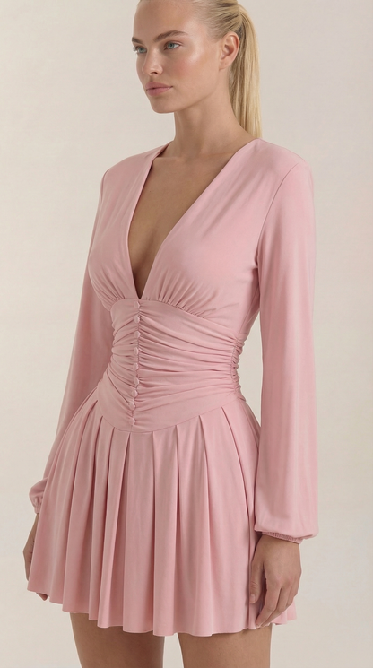 Vestido Mini Tricia con Escote en V