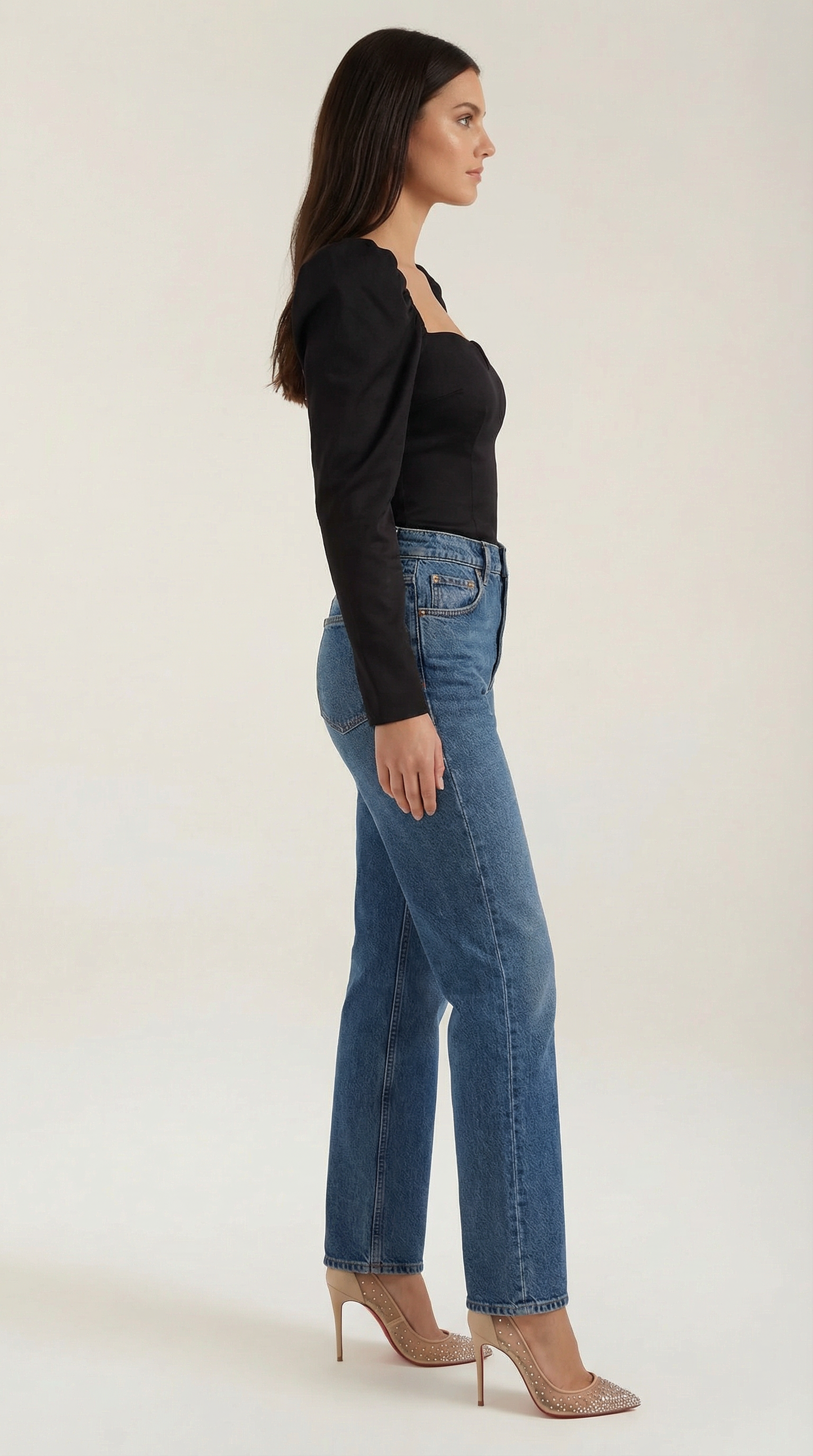 Top Xenia con Mangas Abullonadas