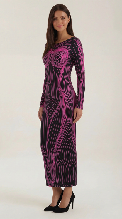 Vestido Maxi Xiomara con Estampado Corporal
