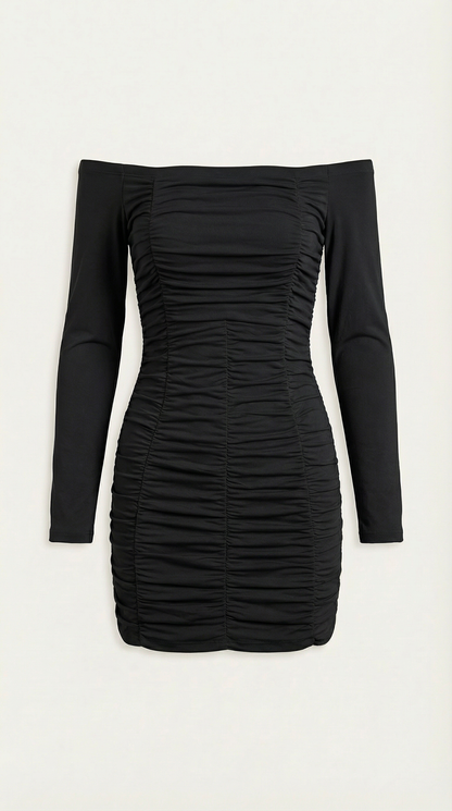 Vestido Mini Yvette con Hombros Descubiertos