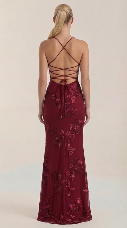 Vestido Maxi Chantal con Corsé y Estampado Floral