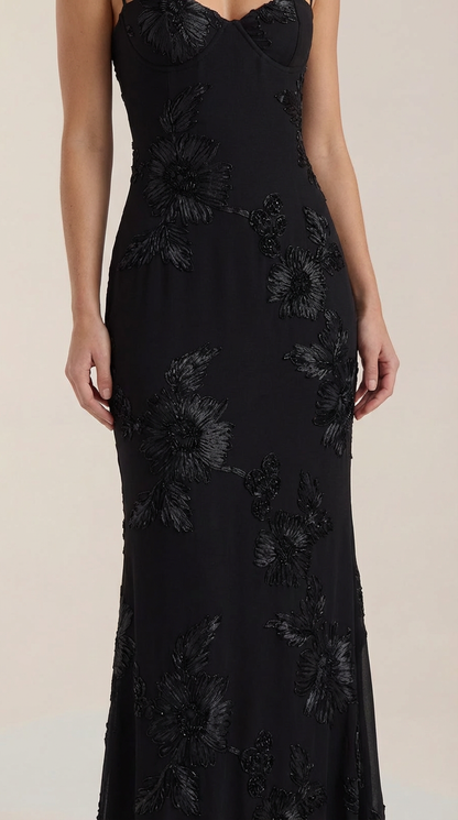 Vestido Maxi Chantal con Corsé y Estampado Floral