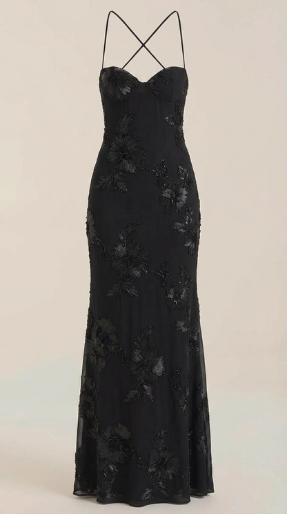 Vestido Maxi Chantal con Corsé y Estampado Floral