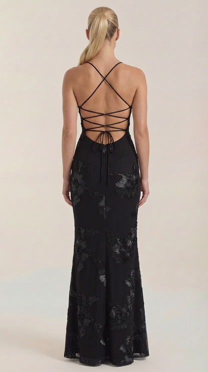 Vestido Maxi Chantal con Corsé y Estampado Floral