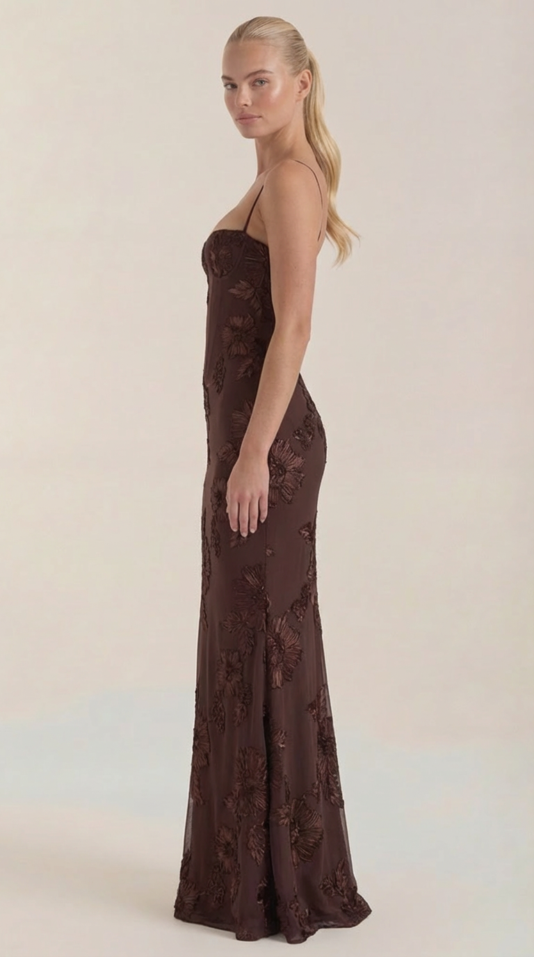 Vestido Maxi Chantal con Corsé y Estampado Floral