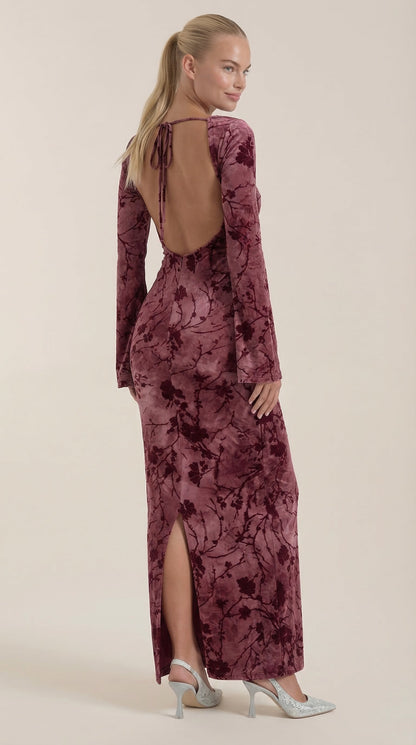 Vestido Maxi Colleen con Estampado Floral Delicado