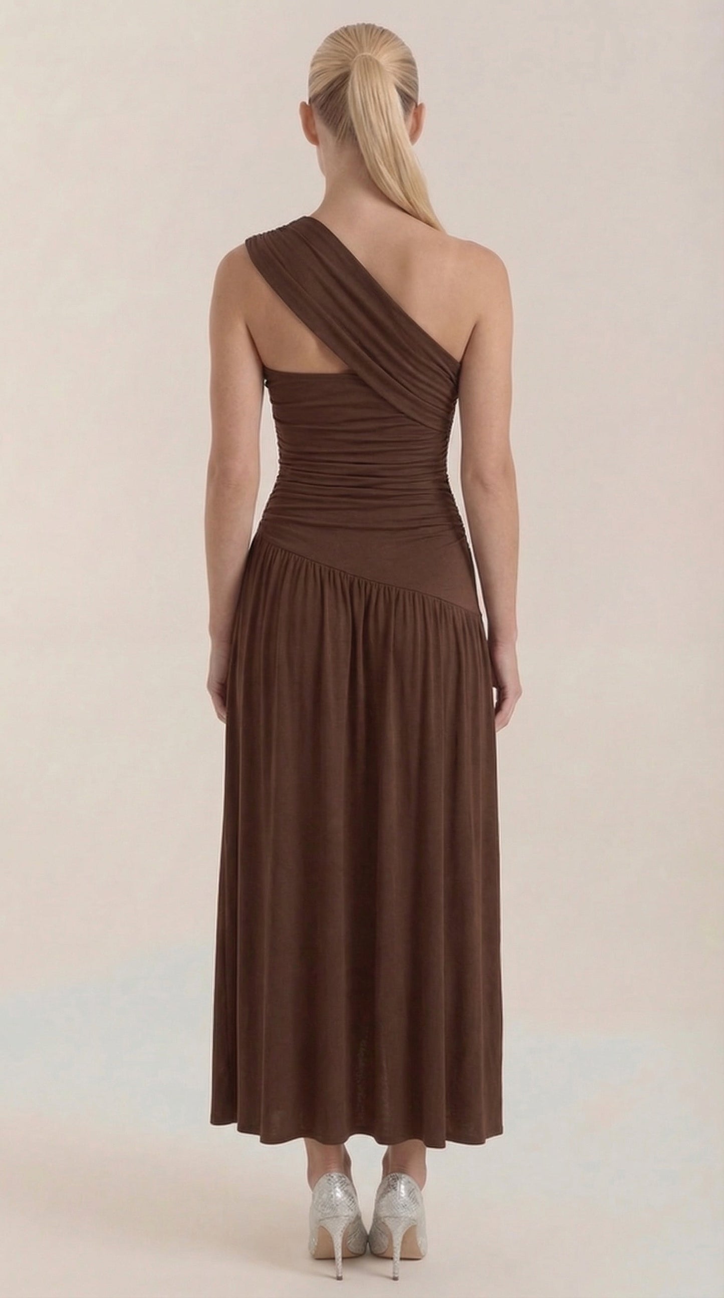 Vestido Maxi Enid con Tirante de Un Hombro