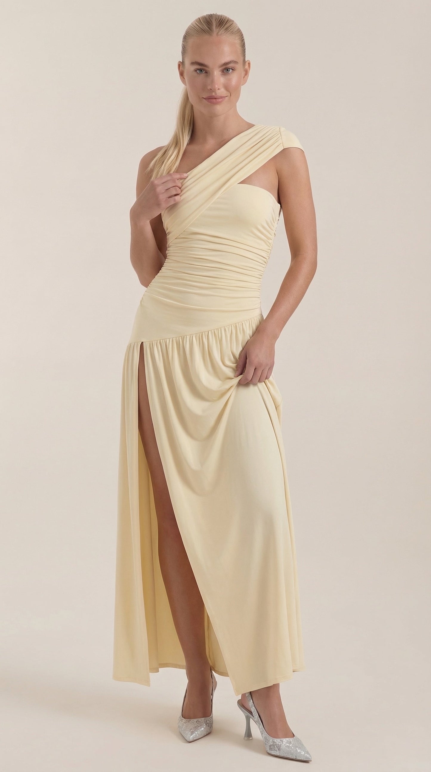 Vestido Maxi Enid con Tirante de Un Hombro