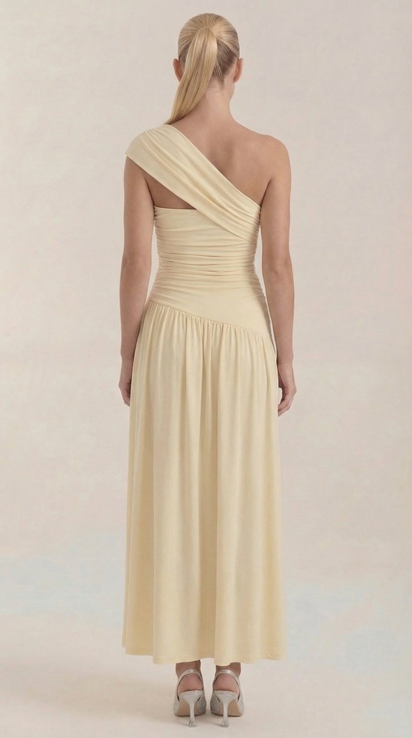Vestido Maxi Enid con Tirante de Un Hombro