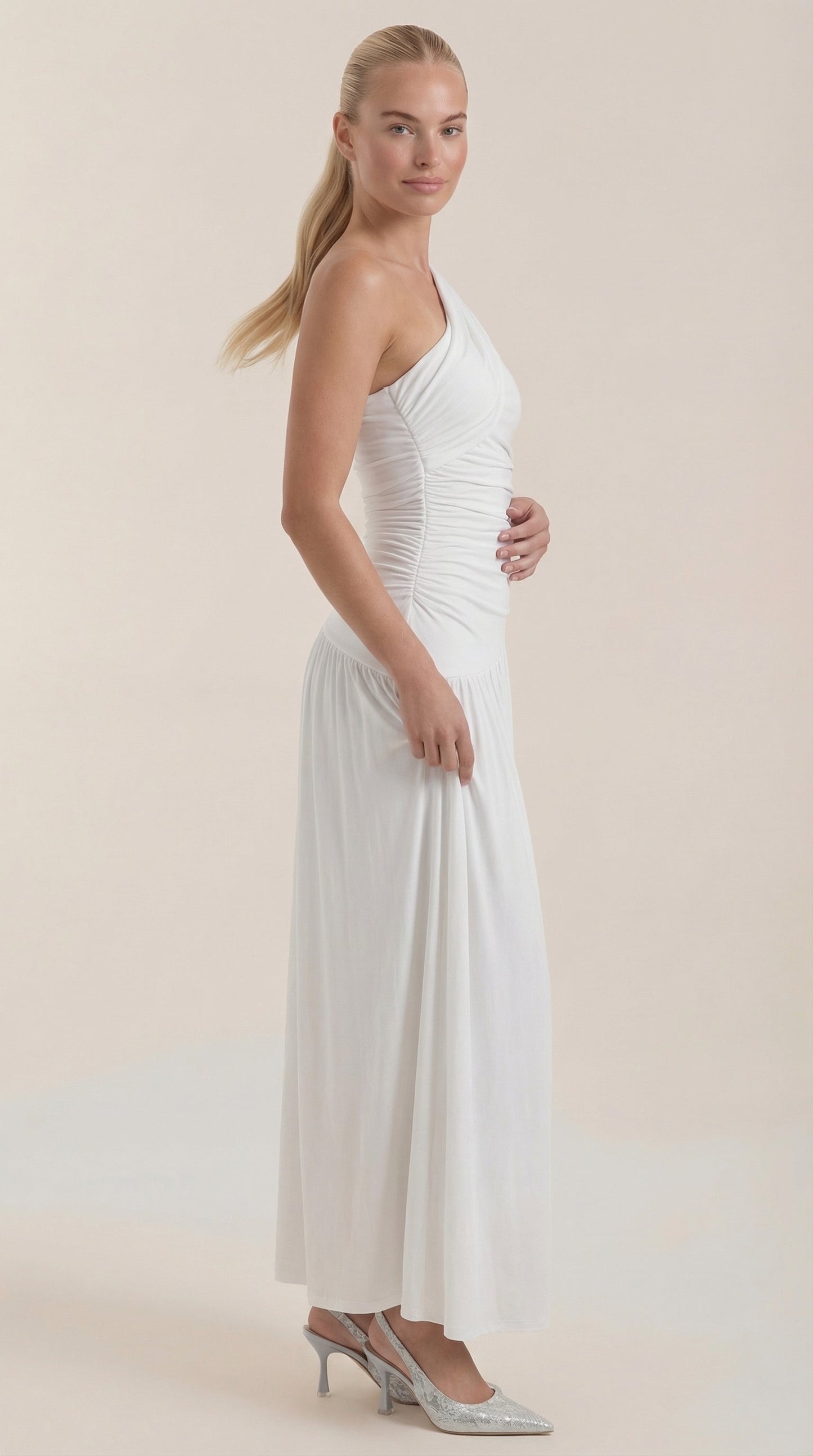 Vestido Maxi Enid con Tirante de Un Hombro
