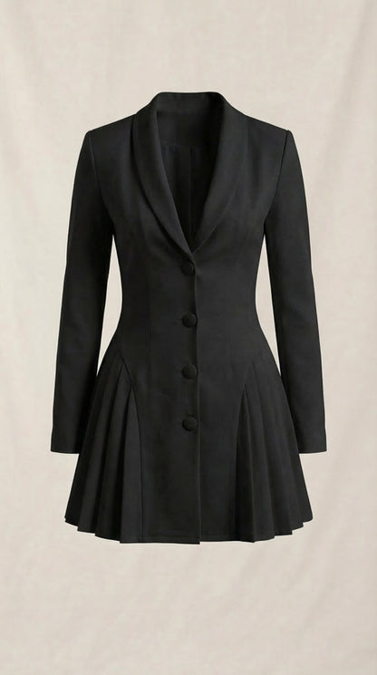 Vestido Blazer Mini Glenda con Falda Plisada